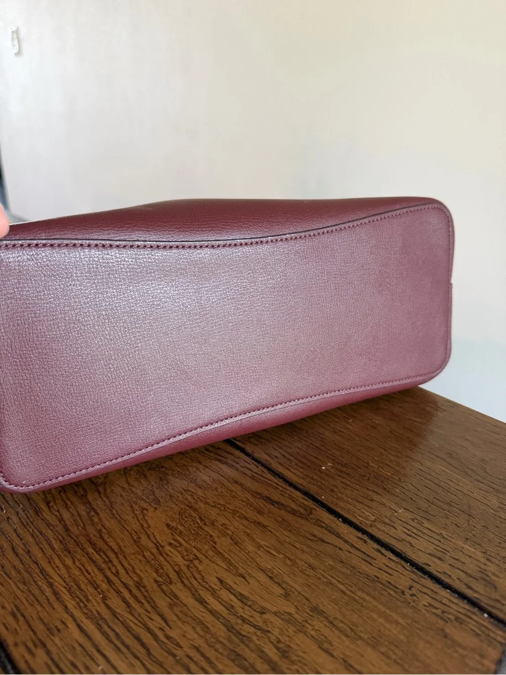 Kate Spade Harper Leather Satchel Tote Bag Burgundy Wine Purse